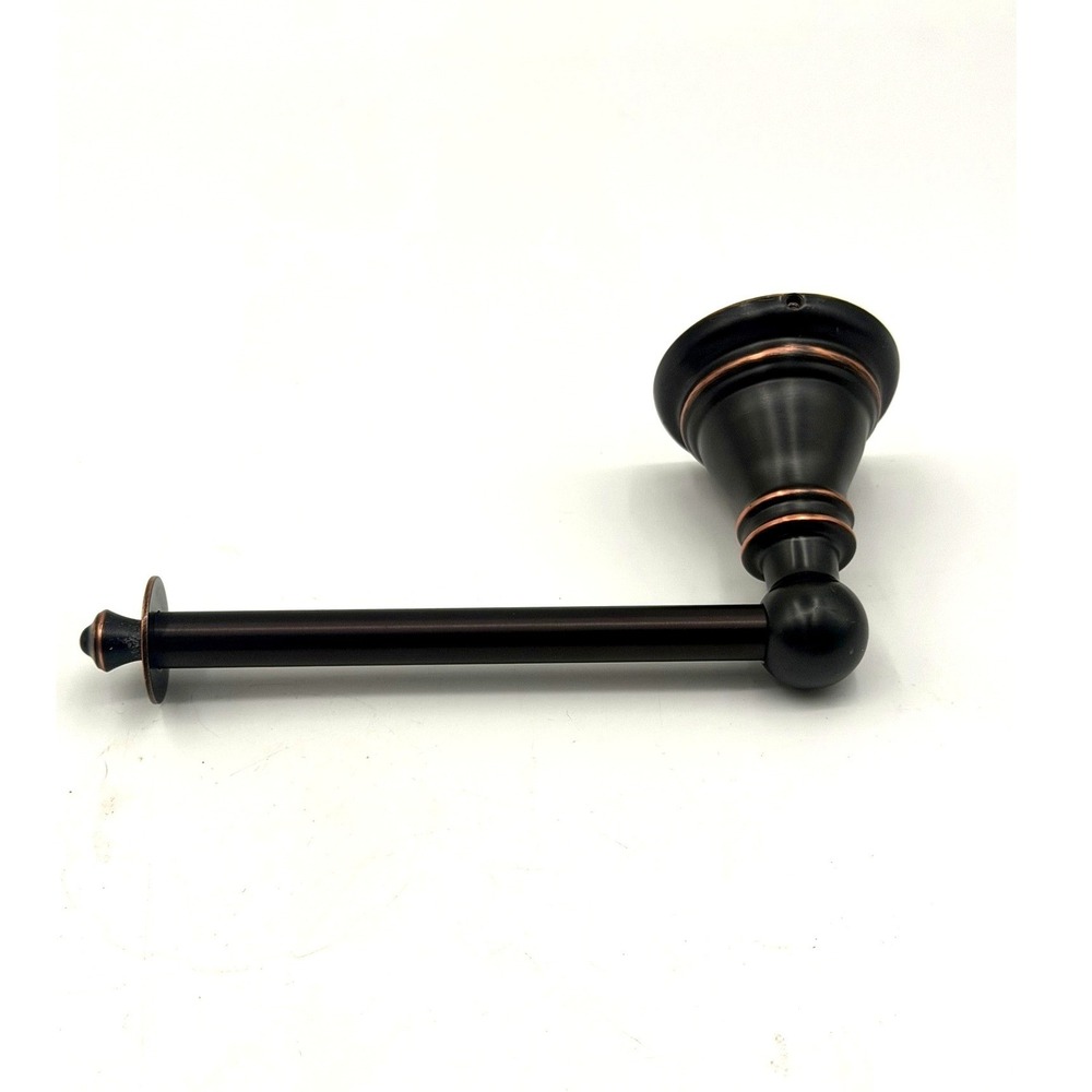 Oil Rubbed Bronze Toilet Paper Holder Single‎ Post Open Arm Wall Mount